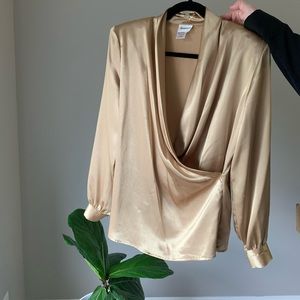 Vintage gold metallic blouse